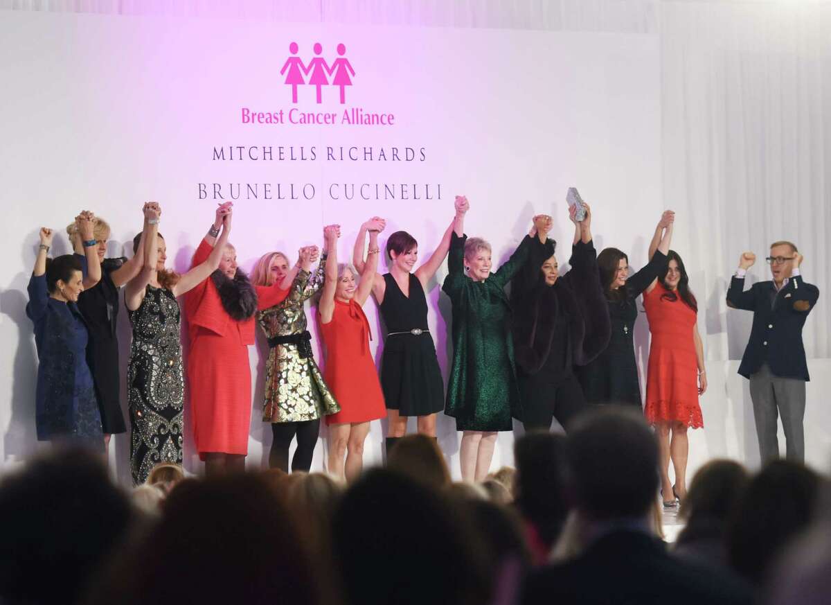 Breast cancer survivors models autumn fashions from Richards of Greenwich at 2014’s "Branching Out, Coming Together, Aspiring to a Cure" fashion show benefiting the Breast Cancer Alliance at the Hyatt Regency in Greenwich, Conn. The 2015 luncheon will be held on Thursday at the Hyatt.