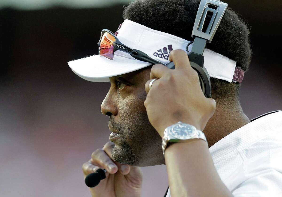 Texas A&M head coach Kevin Sumlin watches from the sideline during the second half against Alabama on Oct. 17, 2015, in College Station.