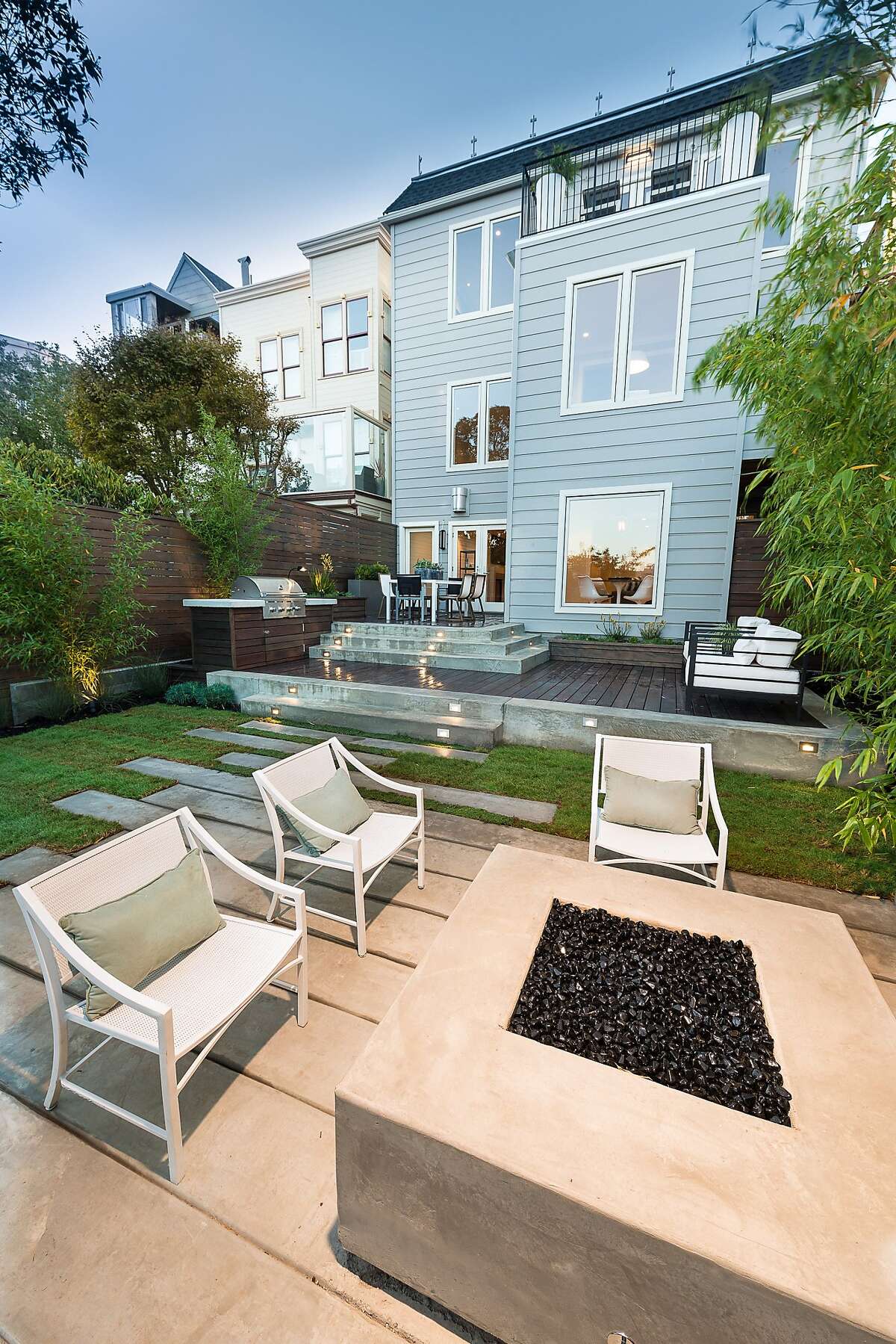 Presidio Heights remodel exudes stately elegance from all four levels, terraced backyard