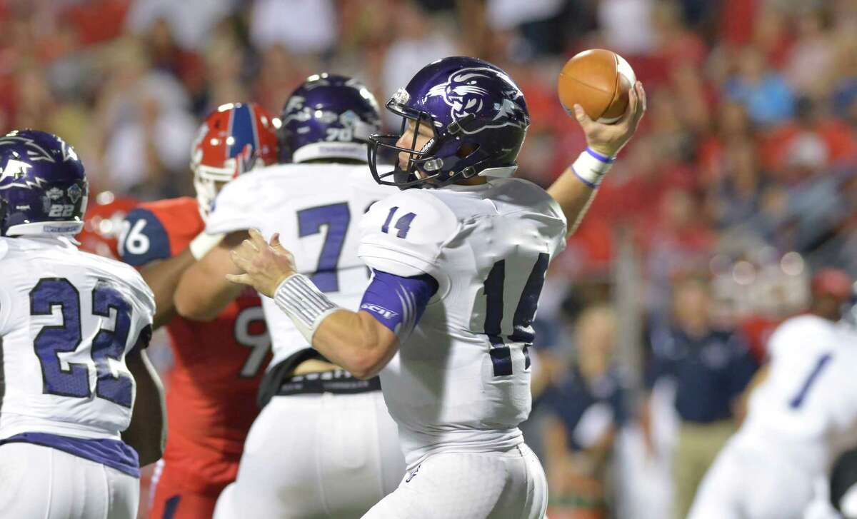 Abilene Christian quarterback Parker McKenzie, a Smithson Valley product, passes during the 2015 season.