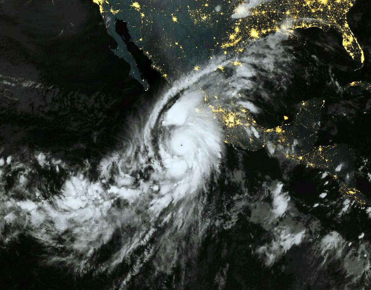 This October 23, 2015, 06:00 UTC Eumetsat satellite image shows category 5 Hurricane Patricia, off the Pacific coast of Mexico.