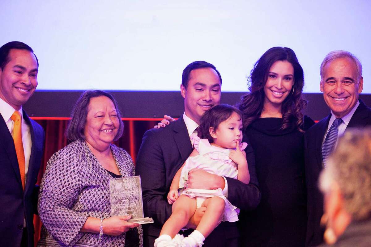 The Castro family poses for a photo after accepting their Legacy Award during the American Latino Influencer awards hosted by the Friends of the National Museum of the American Latino Saturday Oct. 24, 2015. Honorees include the Castro family, Hope Andrede, Sosa, Bromley, Aguilar & Associates, and Network for Young Artists.