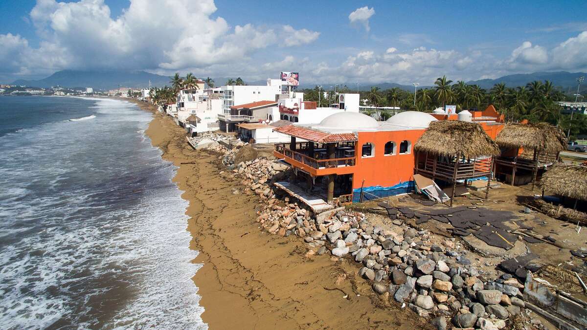FILE -- Aerial view of of Manzanillo beach in Colima State, Mexico on October 24, 2015 after the passage of hurricane Patricia. Patricia flattened dozens of homes on Mexico's Pacific coast, but authorities said Saturday the record-breaking hurricane largely spared the country as it weakened to a tropical depression. AFP PHOTO/MARIO VAZQUEZMARIO VAZQUEZ/AFP/Getty Images