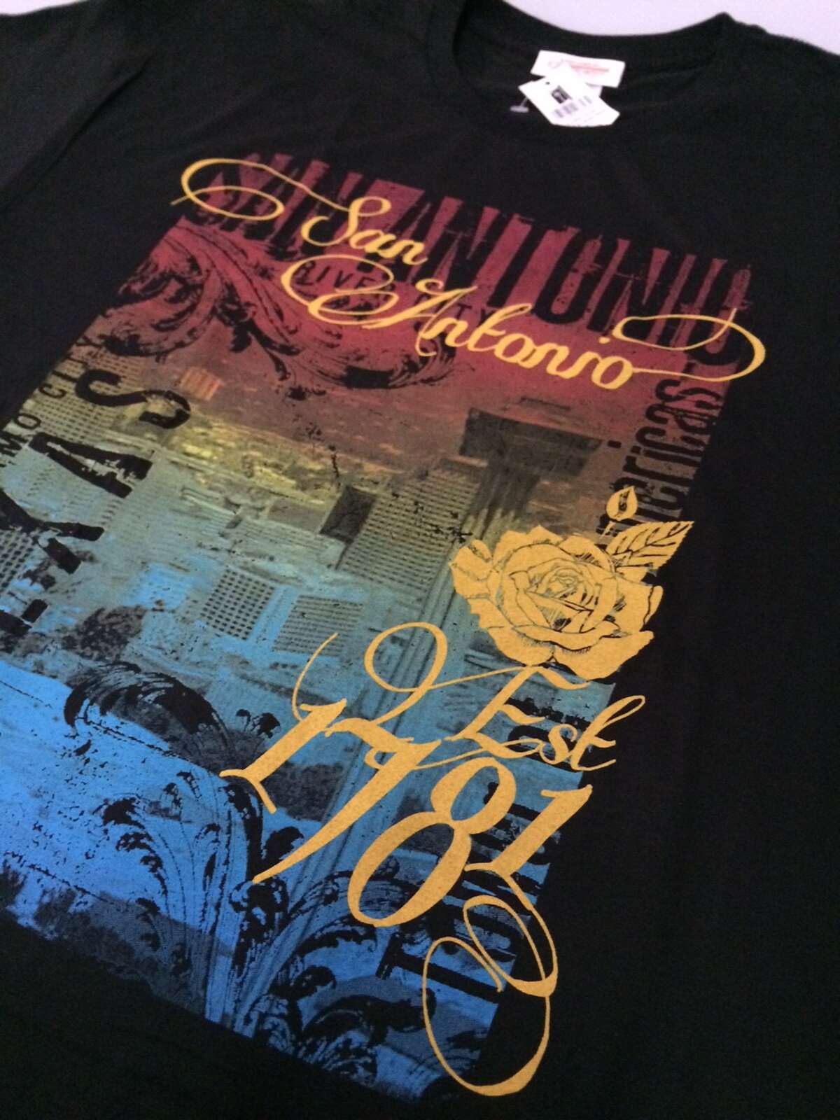 A souvenir shirt for sale in the Tower of Americas gift shop gives the wrong year for the San Antonio's founding. The city was established in 1718. A Tricentennial Commission has gone to work planning the city's 300th anniversary celebration for 2018.