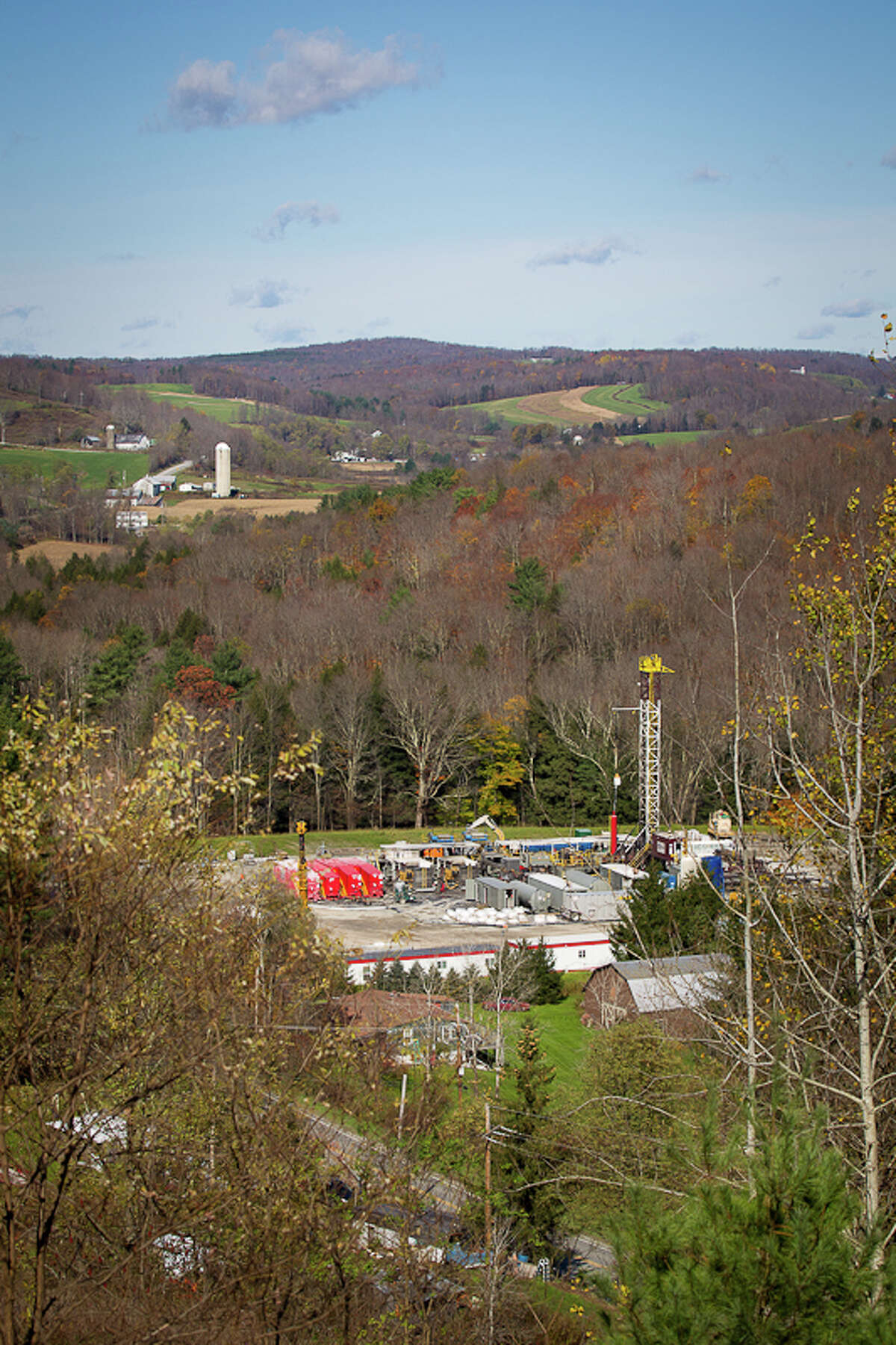 Southwestern Energy Co. has halted its drilling program after months of natural gas prices staying below break-even levels in the remote Marcellus Shale.