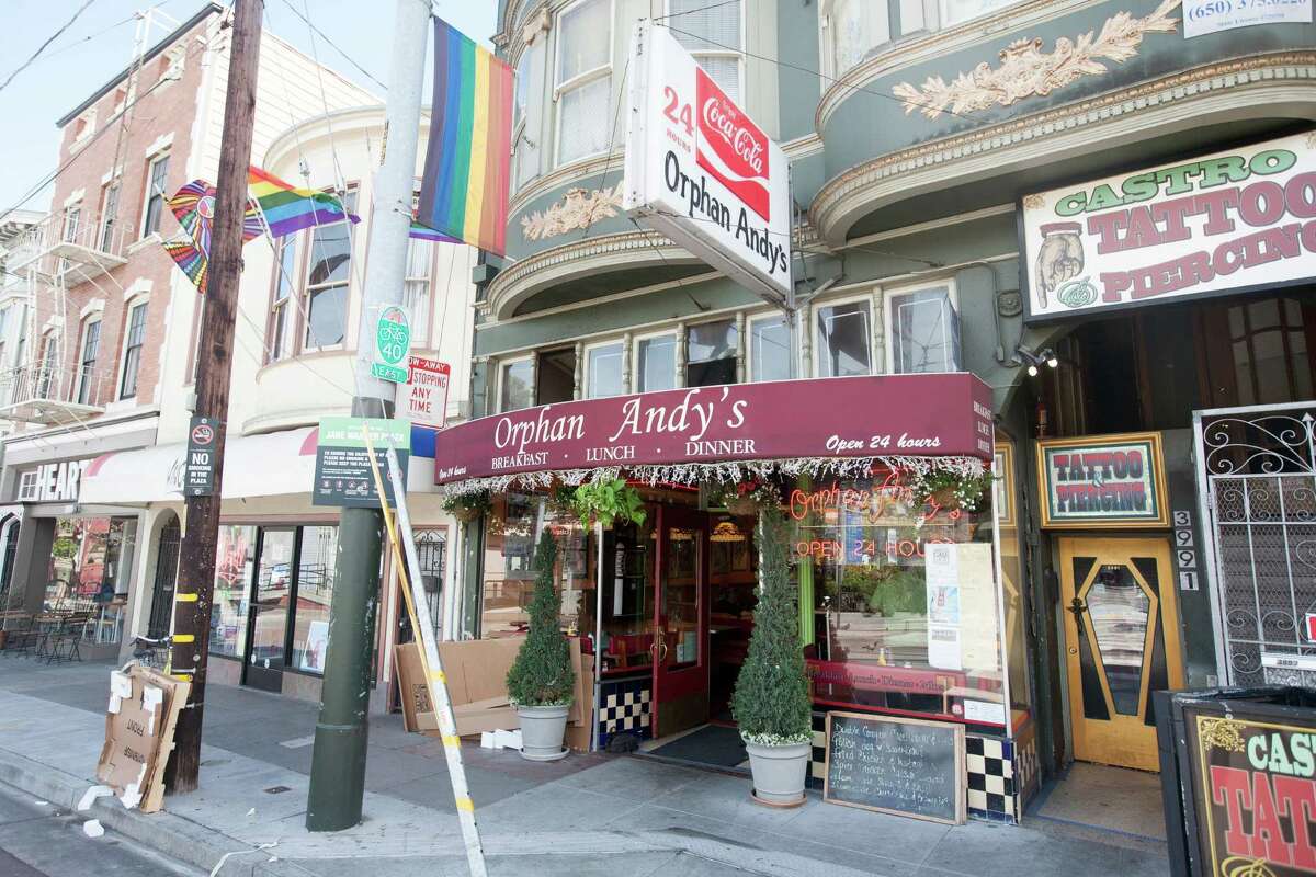 The exterior of Orphan Andy's cafe in San Francisco.  I used to go here for their roast chicken dinner with mashed potatoes. They don’t serve either of those now. The place is open 24 hours and has been a mainstay in the Castro for years. Very East Coast diner feel inside.  Address: 3991 17th St, San Francisco, CA 94114, Phone:(415) 864-9795