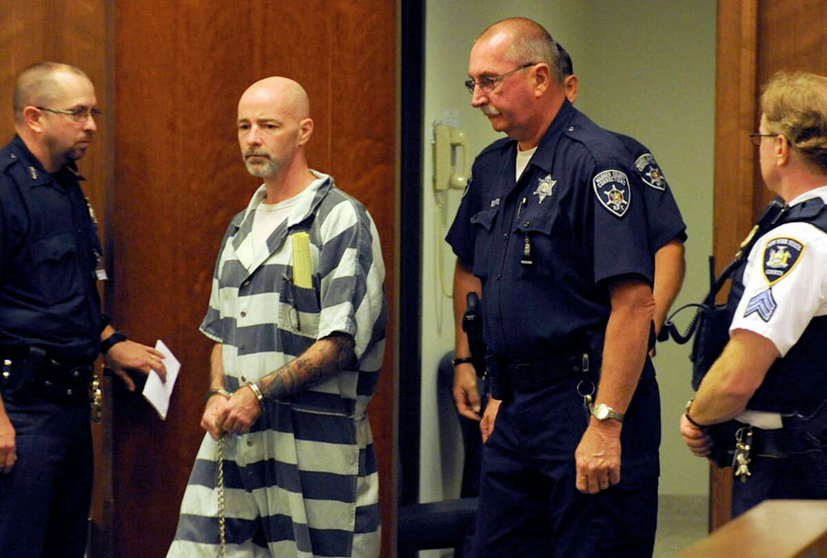 Clifford Burns enters the court room before he is sentenced to 23-years-to-life in state prison for the Christmas Eve killing of his estranged wife on Friday, September 5, 2014, at the Warren County Court in Queensbury. (Megan Farmer/ThePost Star) ORG XMIT: NYGLE101