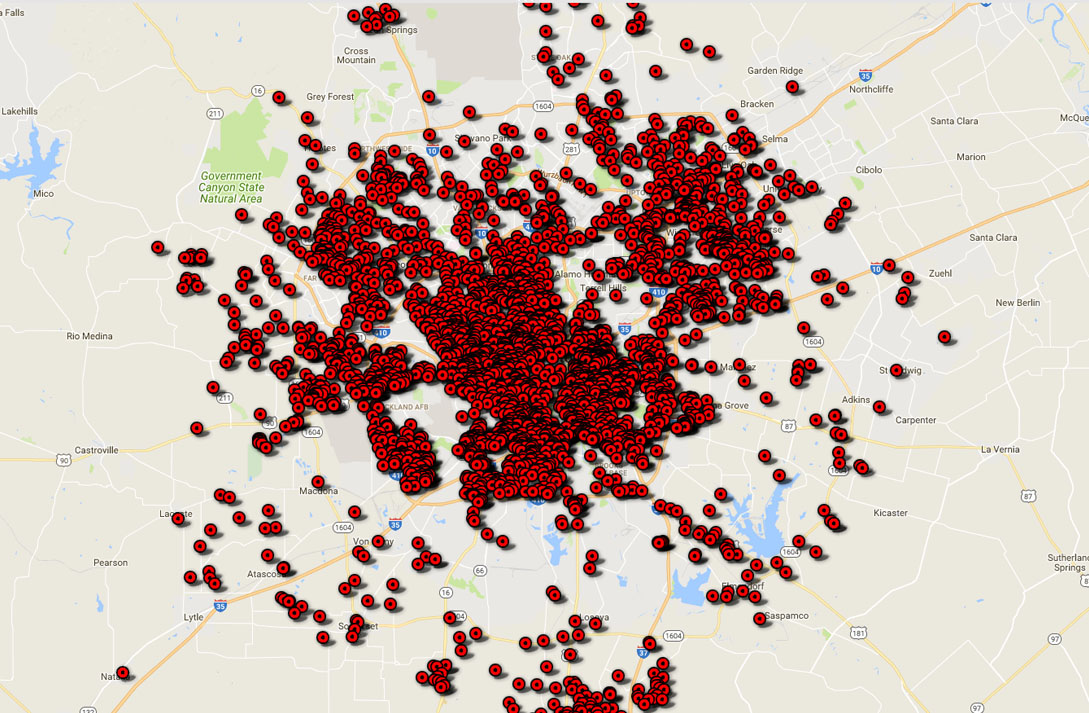 Map: San Antonio ZIP codes with the most sex offenders.