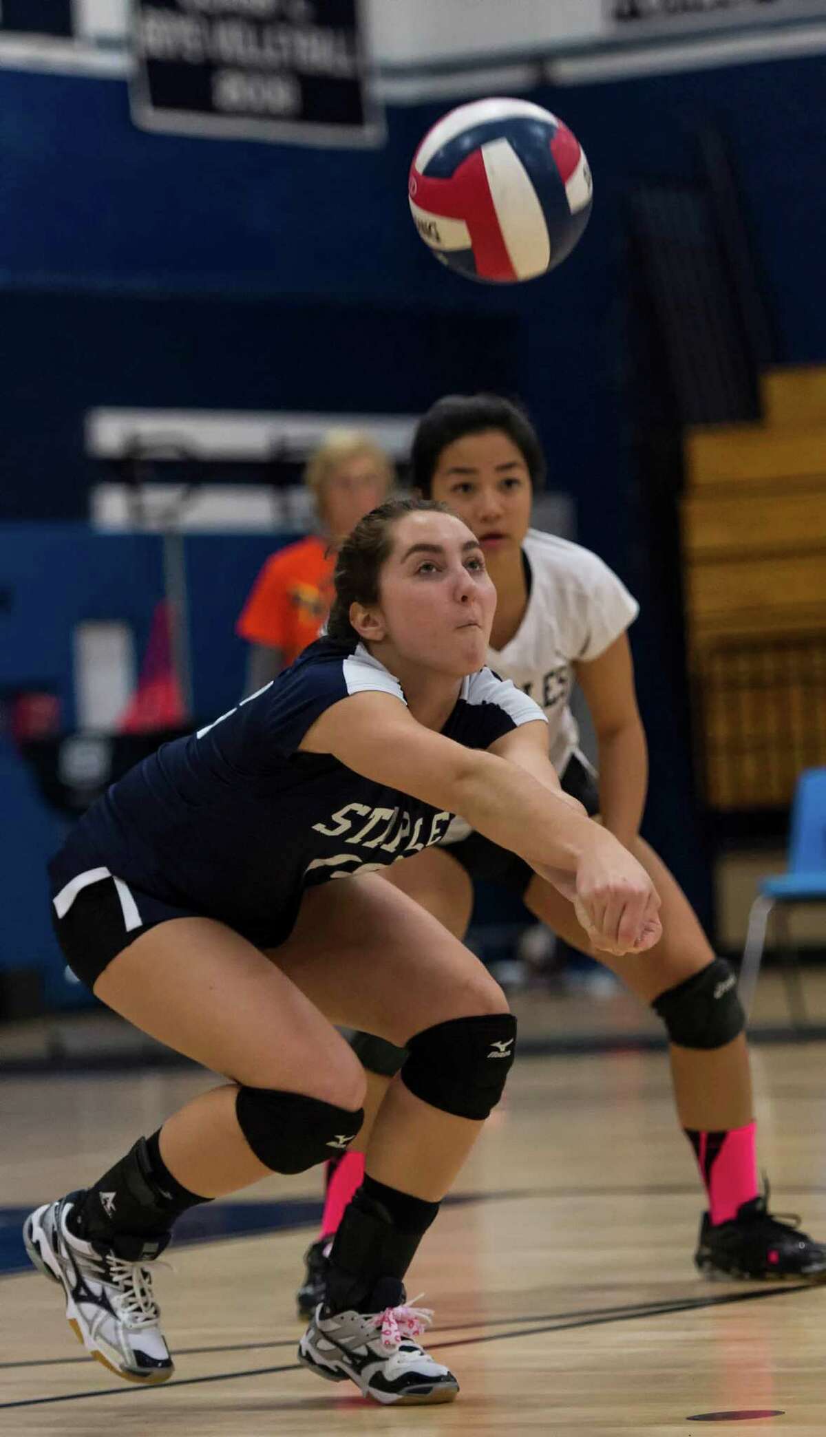 Trinity Catholic High School against Staples High School during a girls volleyball game played at Staples High School, Westport, CT on Wednesday, October 28, 2015.