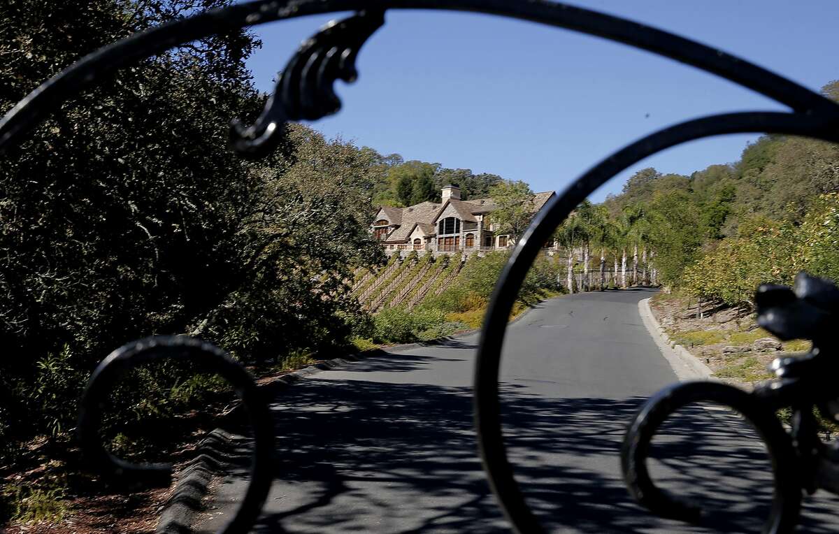 Several of the homeowners reported as water wasters by the East Bay Municipal Utility District are behind an iron gate at the top of a hill, in Alamo, Calif. as seen on Thurs. October 29, 2015.