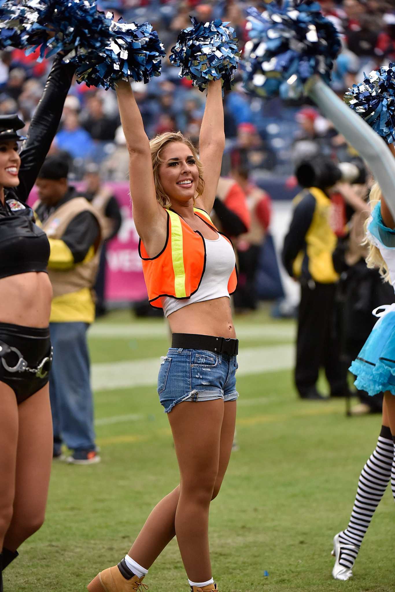 San Francisco 49ers cheerleaders are shown in Halloween costumes in the  third quarter of an NFL football game against the Cleveland Browns in San  Francisco, Sunday, Oct. 30, 2011. (AP Photo/Marcio Jose