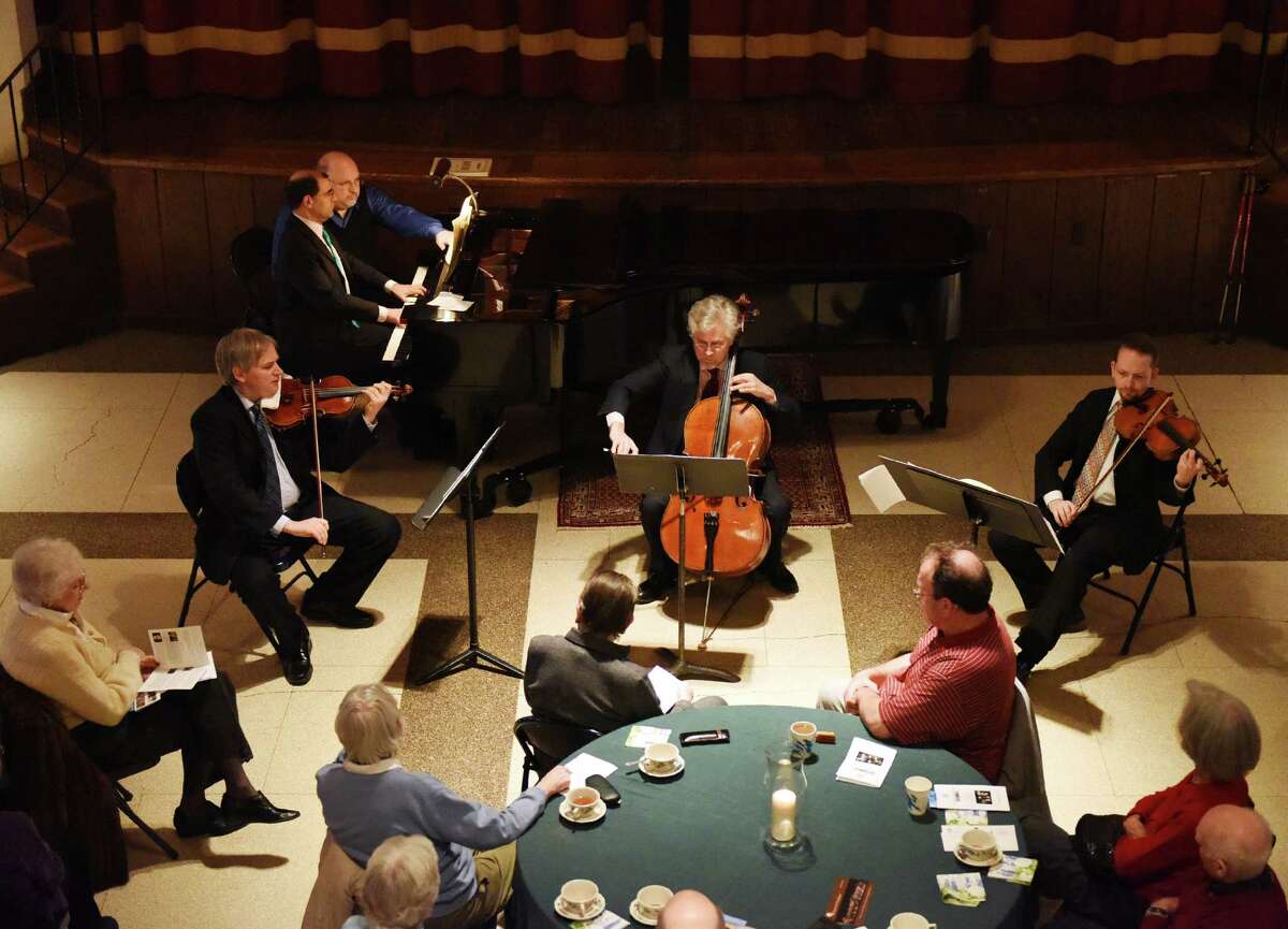 Chamber Players of the Greenwich Symphony Orchestra perform during the "Sunday Afternoons Live" concert series at First Congregational Church of Greenwich in Old Greenwich this past February. New concerts are set for this coming Sunday and Monday.