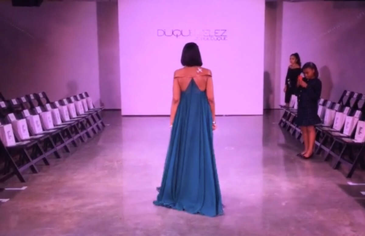 Mayor Ivy Taylor took a quick walk down the runway before Tuesday's Jorge Duque Velez presented his spring 2016 collection at Centro de Artes.