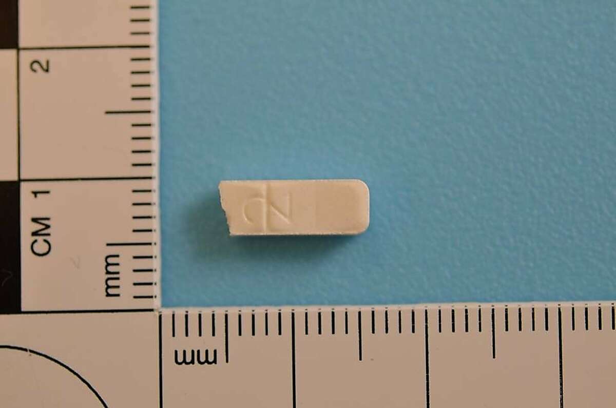 Fake Xanax pills, similar to the one pictured here, are being linked to at least two deaths in Santa Cruz County and three in San Francisco.