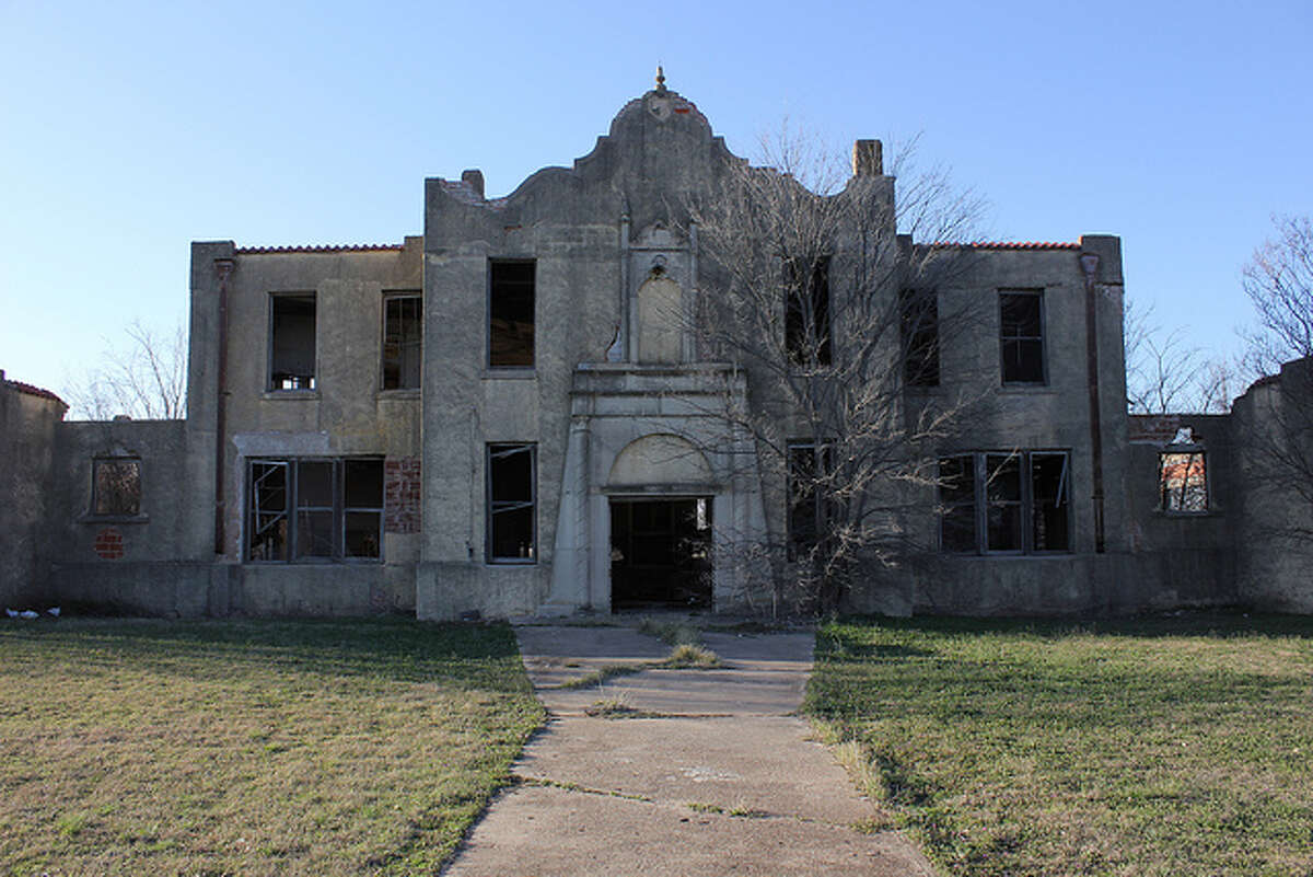 This photo by Flickr user Nicolas Henderson shows an abandoned school in Mosheim, Texas.