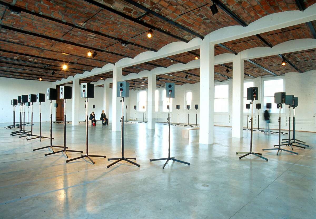 Canadian sound artist Janet Cardiff?•s "The Forty-Part Motet" installed at MOMA PS1, 2001. Credit: Courtesy of Janet Cardiff and MoMA PS1