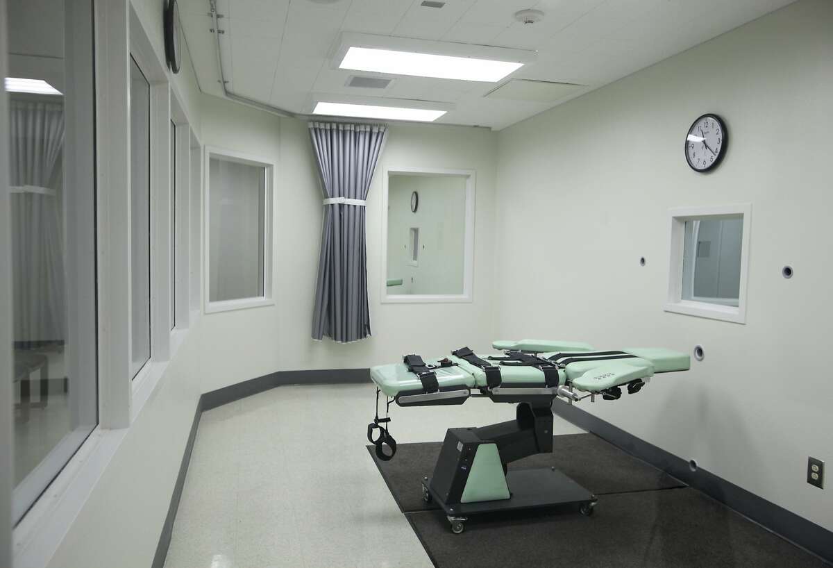 This file photo shows the death chamber of the new lethal injection facility at San Quentin State Prison in San Quentin, Calif.