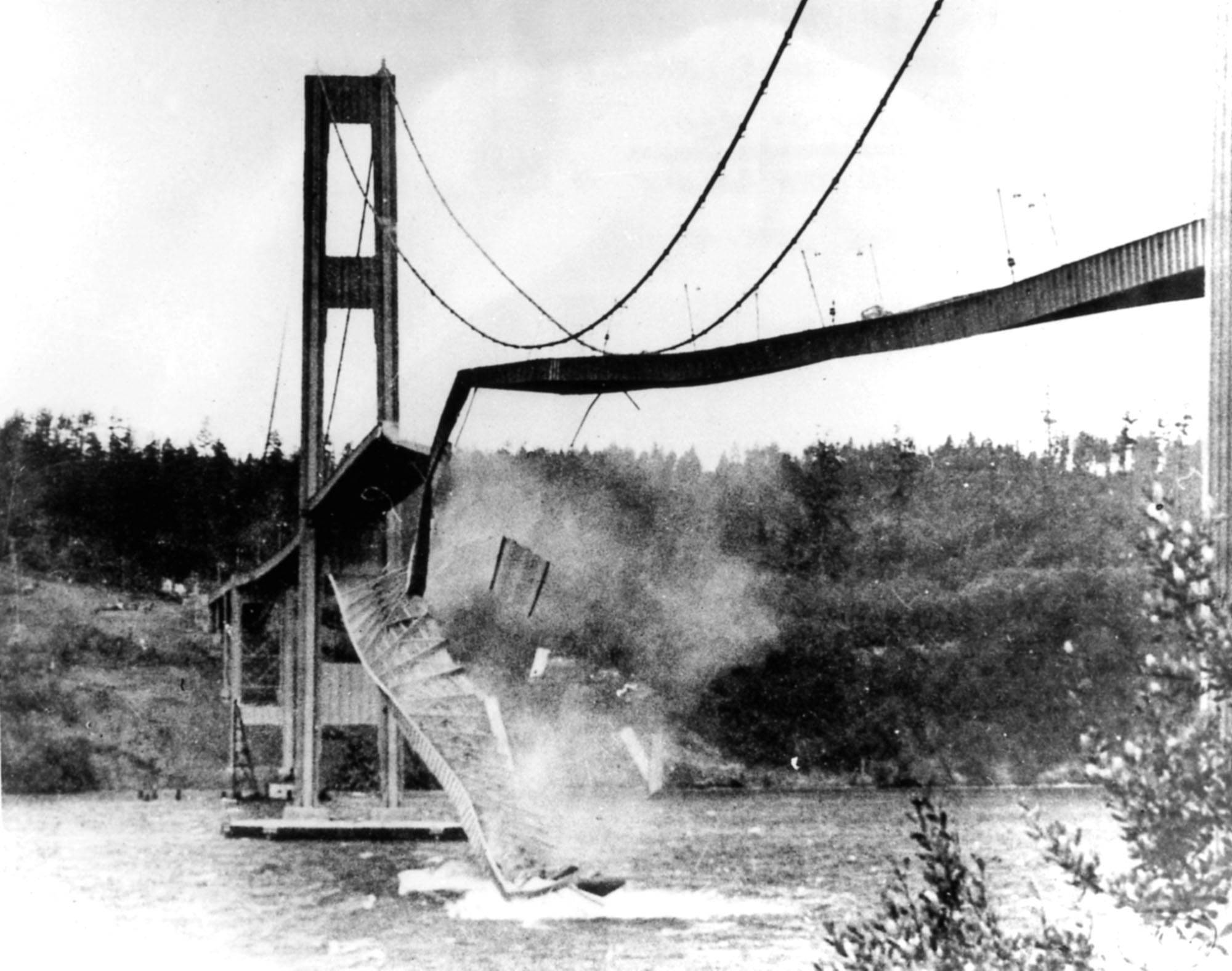 A Tacoma Narrows Galloping Gertie Bridge Collapse