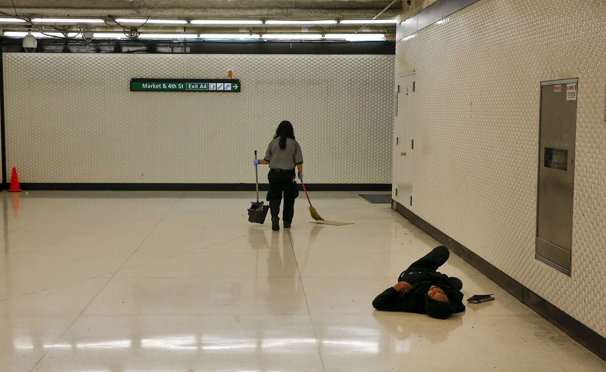 BART's Powell Street station in San Francisco, Calif. as seen on Sat. November 7, 2015. BART is considering a remake of the station is hopes of improving the look of the unsightly ceilings, cracked floors, dirty walls and generally grimy appearance.