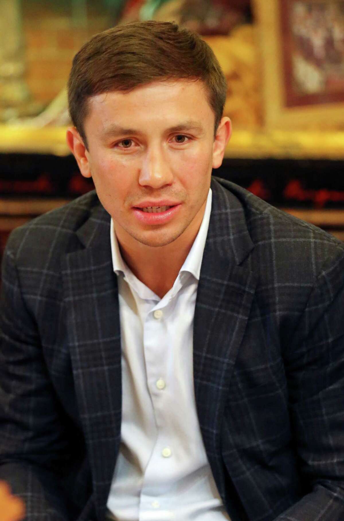 Boxer Gennady Golovkin answers questions from the media Monday Nov. 9, 2015 at Mi Tierra Cafe Y Panaderia.