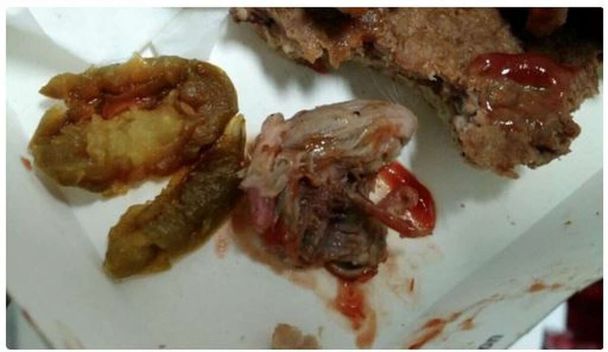 A customer at a McDonald's in Mexico claims that a rat's head was inside of his hamburger in November 2015.Read More: Photo of rat head in McDonald's burger forces closure of restaurant by Mexican authorities