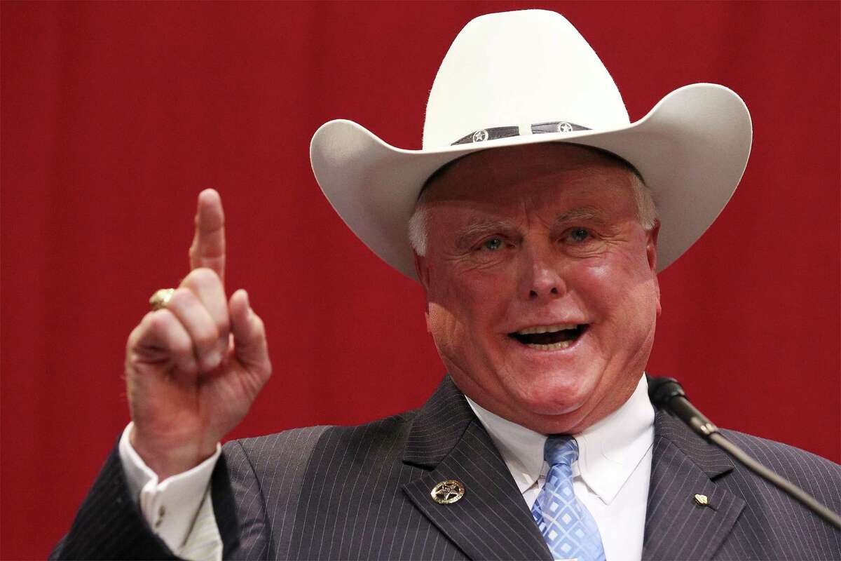 Commissioner of Agriculture elect Sid Miller addresses an audience at the GOP election night party in Austin on Tuesday, Nov. 4, 2014. (Kin Man Hui/San Antonio Express-News)