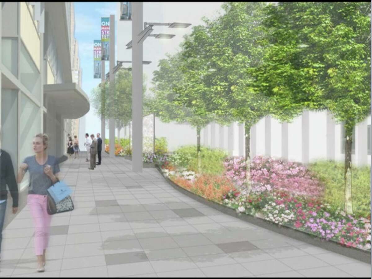 This rendering depicts Main Street after a $12 million improvement project proposed by the Downtown District.