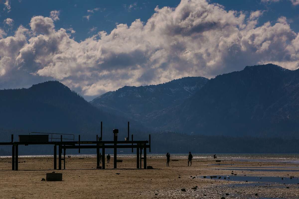 This is what Lake Tahoe looked like in April 2015. Nearly 6.4 billion gallons of water have poured into Lake Tahoe over the past two days, helping the lake begin to recover from four years of crushing drought.