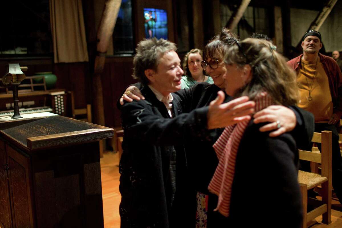 Laurie Anderson, Susan Woods and Sophie Calle at “wedding”