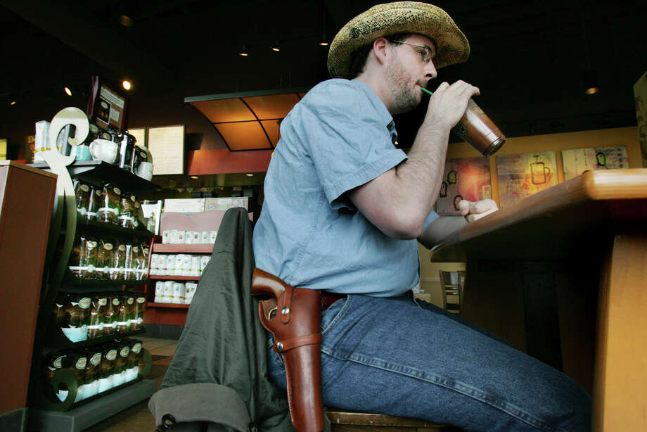 Starbucks has a long history of bungling (or at least ill-advisedly charging into) political moments, but its open-carry jump-roping was among some of its more high-profile problems: After first allowing guns, tacitly, Starbucks made a request that gun-carrying coffee-drinkers to leave their firearms at home. Which, of course, only opened them up to protests involving open-carriers coming to their stores.  Photo: Ellen Jaskol, LA Times Via Getty Images / Getty Images
