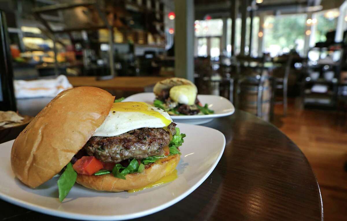 The Ba Ba Burger highlights local lamb and includes tomato relish, Bibb lettuce, olive tapenade and a fried egg.