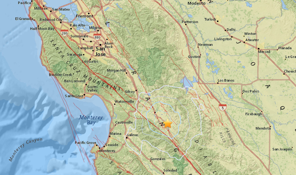 Magnitude-3.5 Quake Strikes Near Hollister