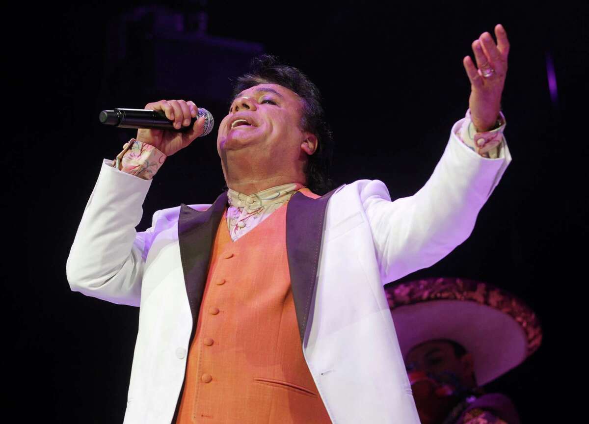Juan Gabriel performs at the Toyota Center Sunday, Nov. 15, 2015, in Houston.