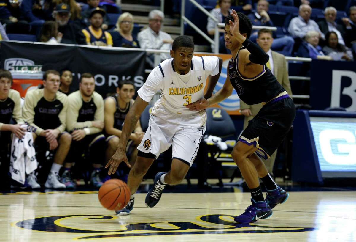 Tyrone Wallace drives the basketball during a Cal men's basketball game against Carroll in Berkeley, California, on Monday, Nov. 9, 2015.