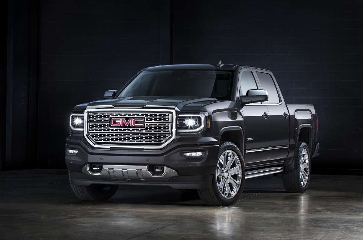 GMC Sierra Denali : Boasting similar features to the Canyon Denali, the Sierra is a much larger vehicle that works of a package of precision-crafted features designed to elevate its comfort, design and capability. The truck will be available in either a 6.2-liter V-8 or a 5.2-liter V-8 with the new Hydra-Matic 8L90 eight-speed automatic transmission. The 6.2-liter model comes with noise cancellation technology. New features headlining the luxury truck are wireless phone charging, power-adjustable pedals, power-sliding rear window with defogger, and rear-vision camera.