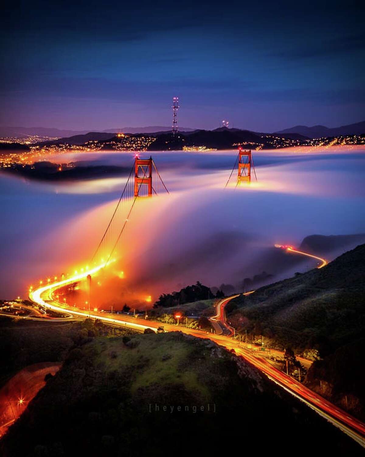 The Golden Gate Bridge meets Karl the Fog