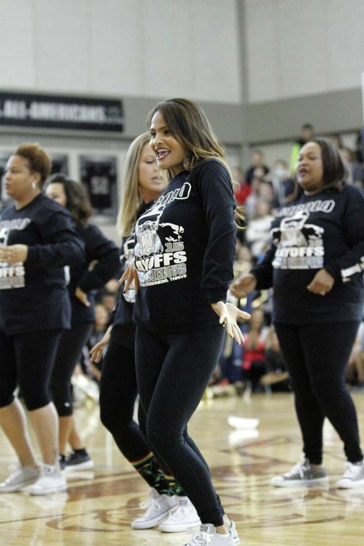 A group of Steele High School parents proved their mom dance moves are up to par with those of their teenage kids at a surprise playoff pep rally performance last week.