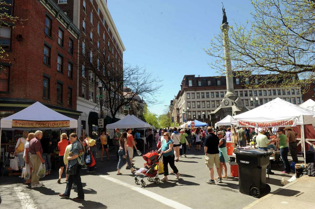 The Troy Farmers' Market on Saturday May 4, 2013 in Troy, N.Y. (Michael P. Farrell/Times Union) ORG XMIT: MER2014060612181761