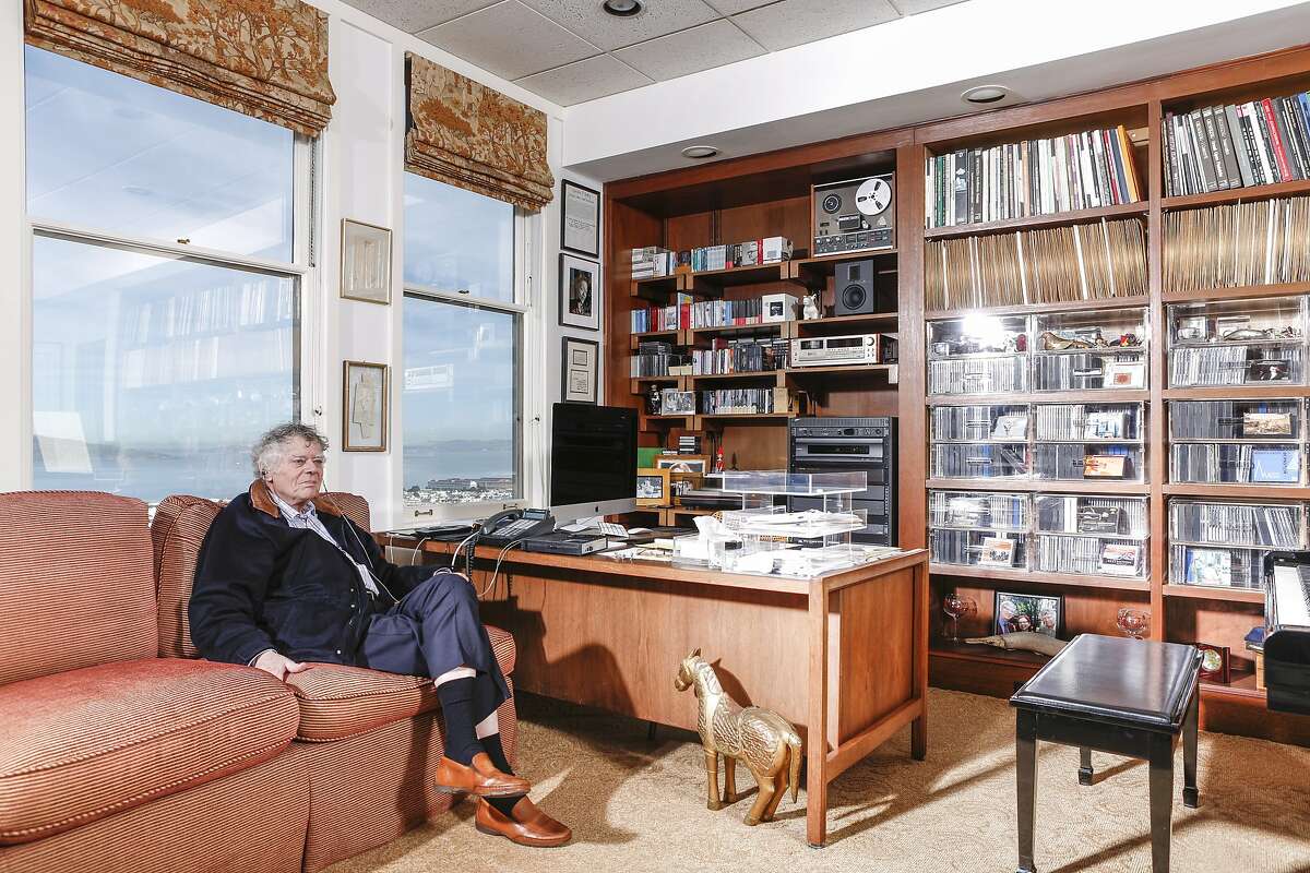 Gordon Getty listens to music in his home office on Wednesday, Nov. 18, 2015 in San Francisco, Calif.
