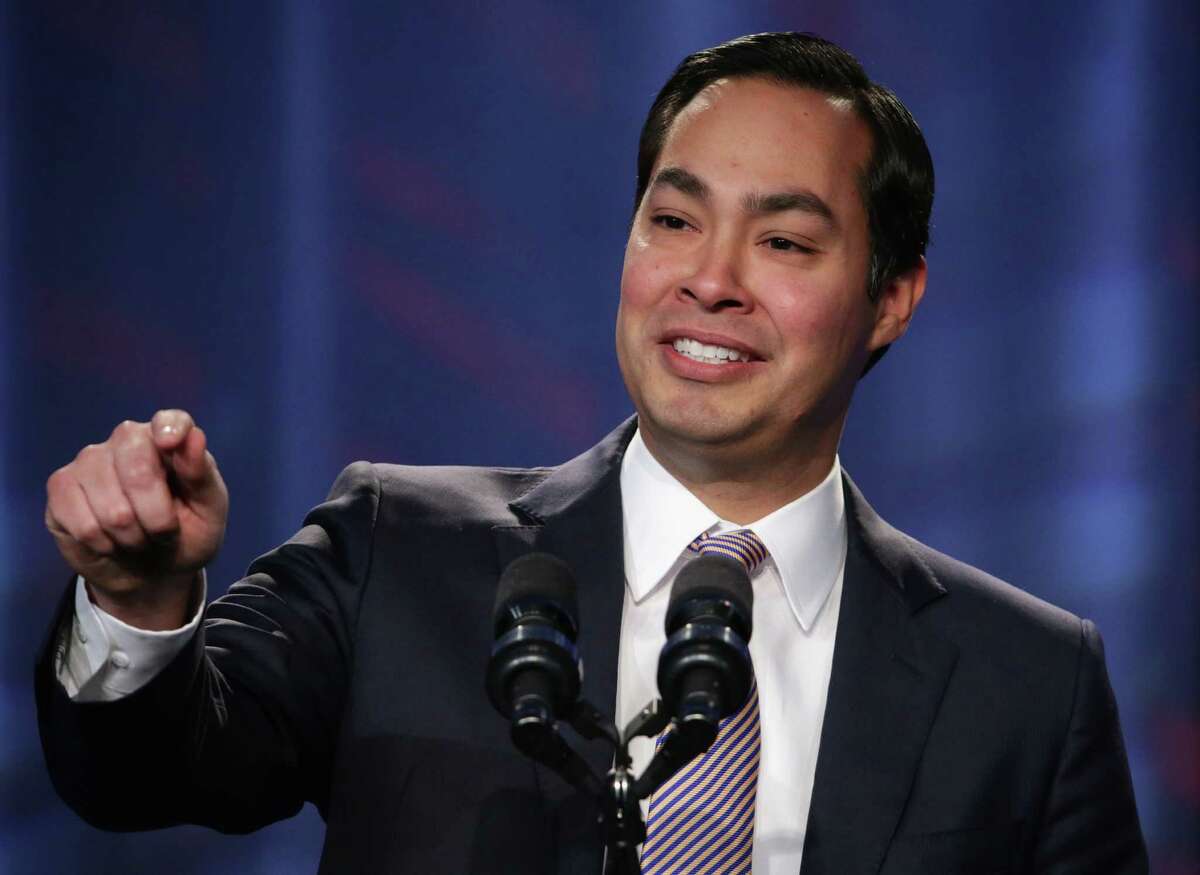 FILE - Julian Castro speaks during the opening plenary session of Families USA's Health Action 2014 conference January 23, 2014 in Washington, DC. Castro has not ruled out a run for president, and in June, Castro told the Texas Tribune's Evan Smith that he will "look and see how things develop over the next year or so and then make a decision as to whether that's something I want to do."