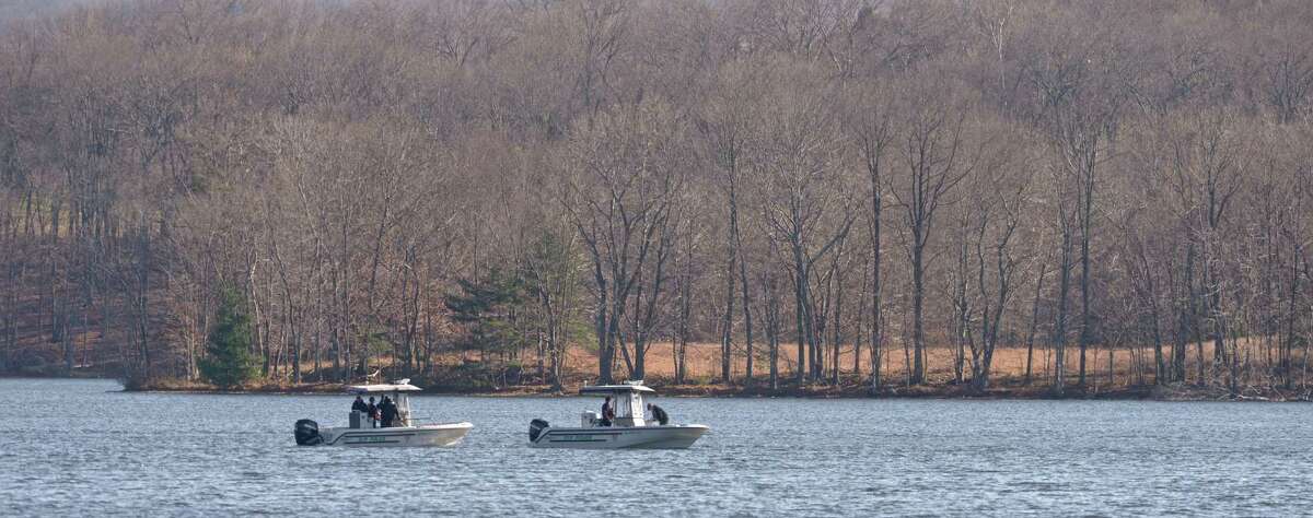 The search continued Sunday for pieces of a downed plane in the Titicus Reservoir in North Salem, N.Y.