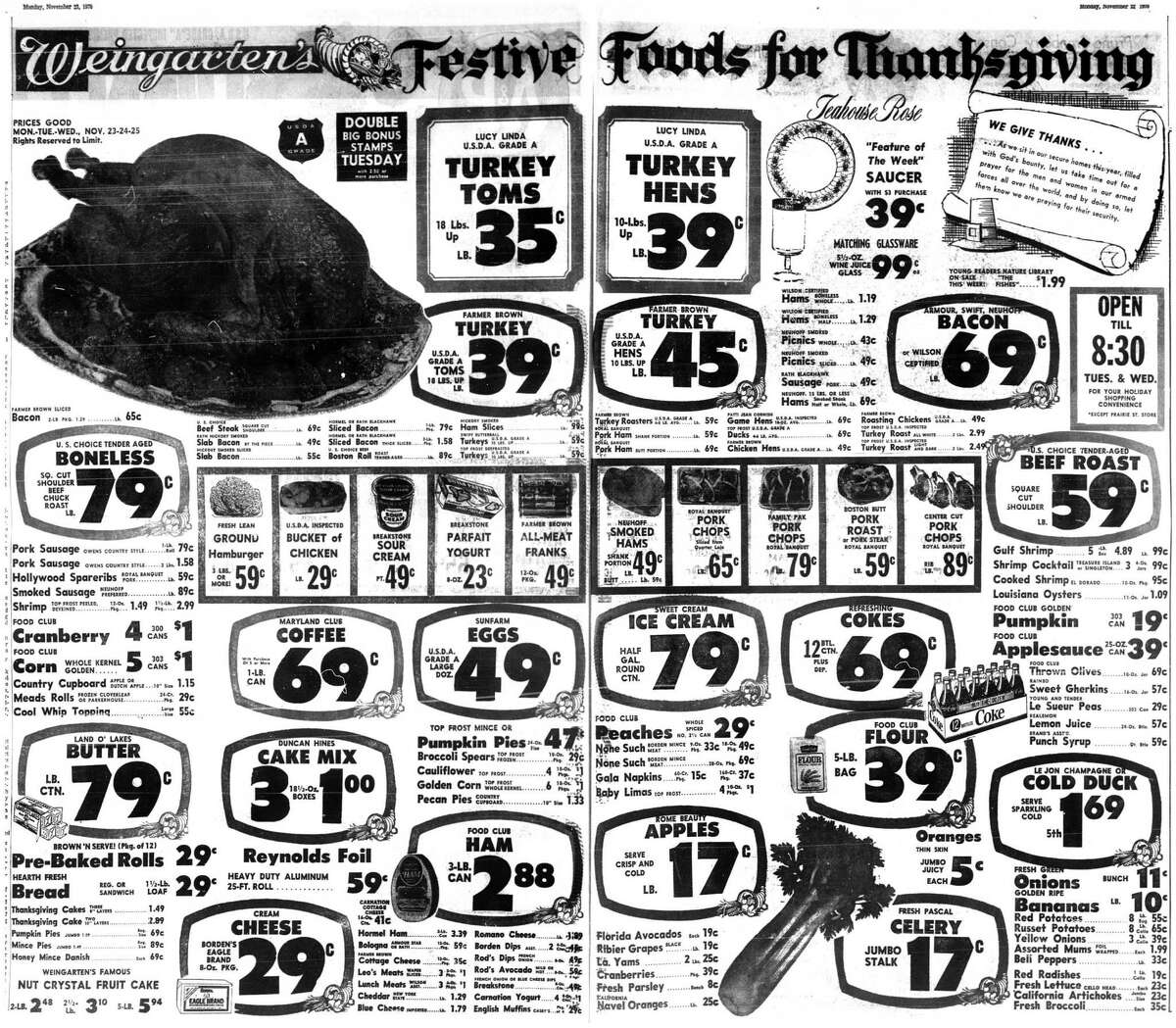 Thanksgiving grocery ads from Houston's past