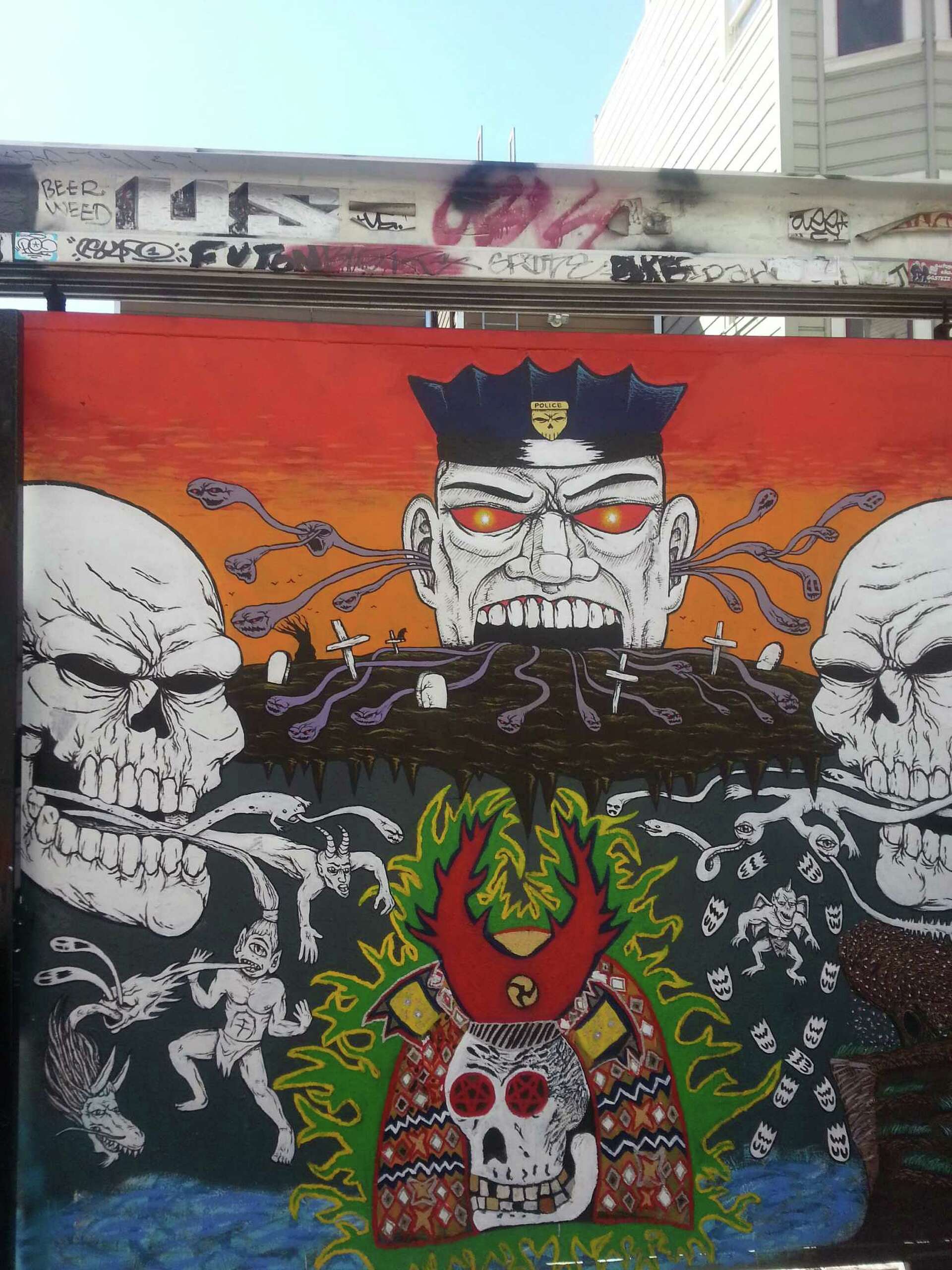 Fiery anti-Trump mural appears in Clarion Alley