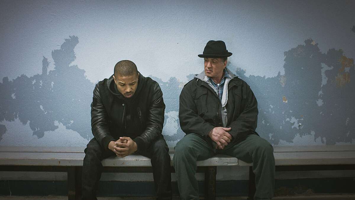 This photo provided by Warner Bros. Pictures shows Michael B. Jordan, left, as Adonis Johnson and Sylvester Stallone as Rocky Balboa in Metro-Goldwyn-Mayer Pictures', Warner Bros. Pictures' and New Line Cinema's drama "Creed," a Warner Bros. Pictures release. The movie opens in U.S. theaters on Nov. 25, 2015. (Warner Bros. Pictures via AP)