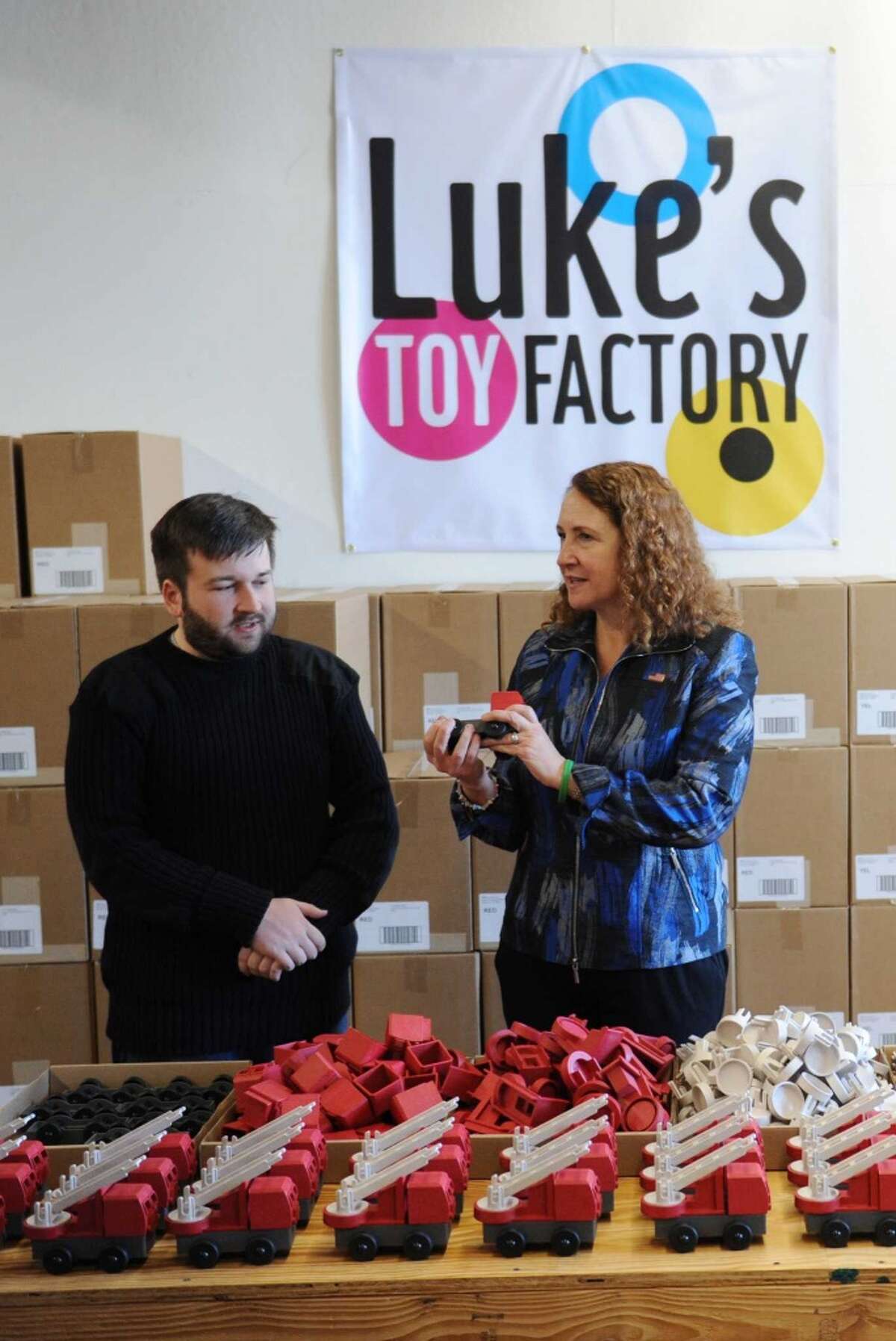 Hours of pleasure are in store for kids who get a truck from Luke’s Toy Factory in Danbury. The fire trucks, dump trucks and cargo trucks are all made smartly and sustainably from quality materials that can take a pounding – and all are certified safe.