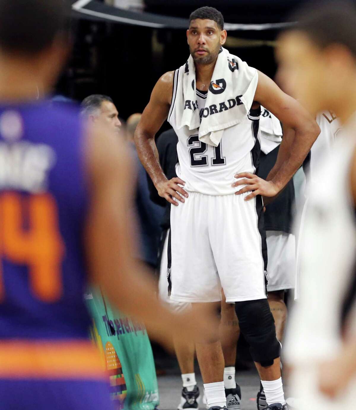 Tim Duncan Thankful for: Not being Kobe Bryant, No one yet realizing he's a Terminator Bryant was drafted the year before Duncan, and his career was generally considered the superior one through the end of the 2013 season, when a 34-year-old Bryant put up 27.3 points a night. But Bryant's body has betrayed him — he's played a total of 52 games over the last three seasons. This year he's shooting a horrifying 31.1 percent on over 16 attempts a game. He might actually have less lift in his legs than Duncan. The ageless wonder, on the other hand, ranks among the NBA's leaders in a number of categories that measure efficiency and production. He is a cyborg. 
