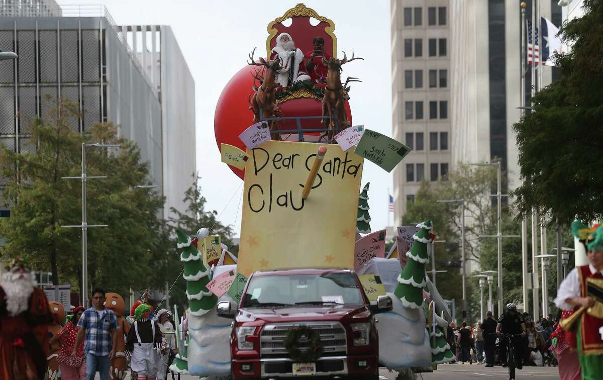 Santa Claus makes his way at the end of the 66th Annual HEB Thanksgiving Day Parade in downtown on Thursday, Nov. 26, 2015, in Houston.