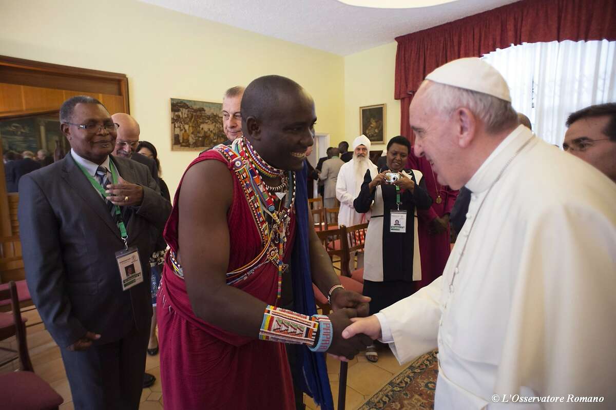 This handout picture released by the Vatican press office shows Pope Francis attending an ecumenical and interreligious meeting in Nairobi on November 26, 2015 as part of his trip to Africa. AFP PHOTO / OSSERVATORE ROMANO/HO RESTRICTED TO EDITORIAL USE - MANDATORY CREDIT "AFP PHOTO / OSSERVATORE ROMANO" - NO MARKETING NO ADVERTISING CAMPAIGNS - DISTRIBUTED AS A SERVICE TO CLIENTS-/AFP/Getty Images