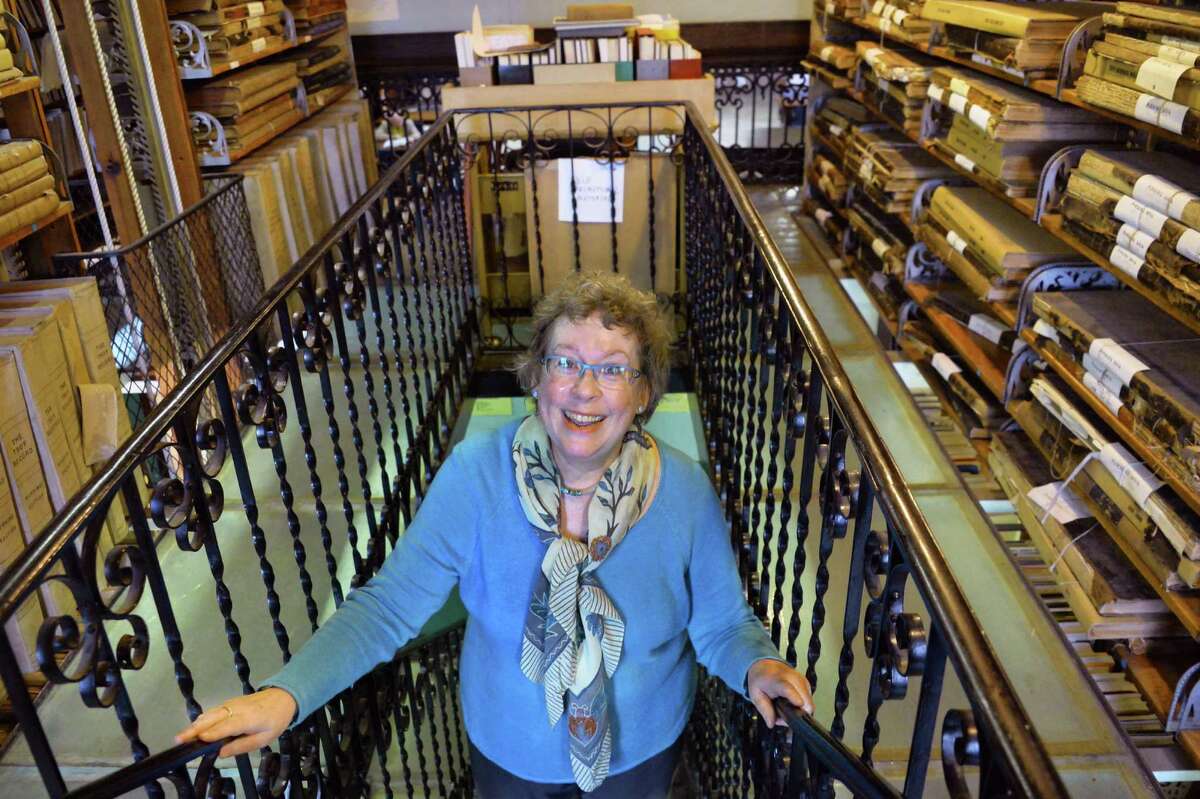 President of the Friends of the Troy Public Library Mary Muller in the library's third floor stacks Friday Nov. 13, 2015 in Troy, NY. (John Carl D'Annibale / Times Union)