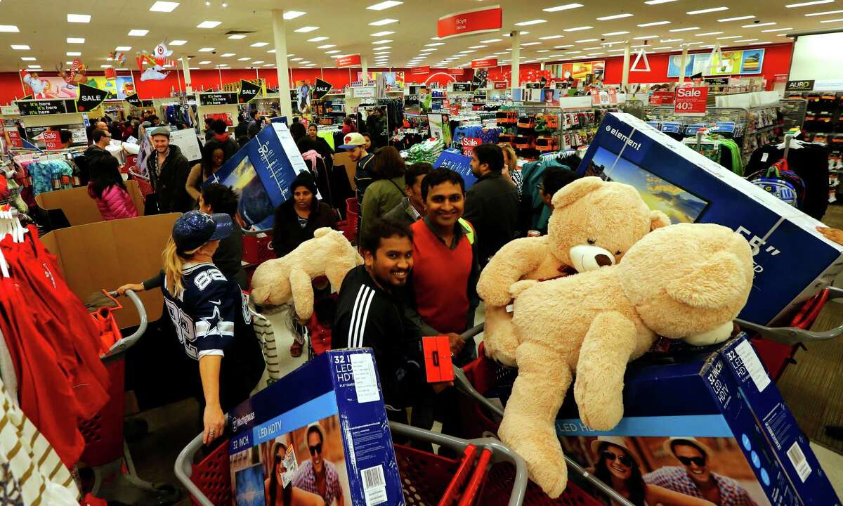 Guests take advantage of Target's Black Friday sales at the Jersey City, N.J. store Thursday, Nov. 26, 2015. (Noah K. Murray/ AP Images for Target)